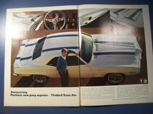 1969 Pontiac Firebird TRANS AM mid-size-mag 2-pg car ad- "Pony Express" - Picture 1 of 2