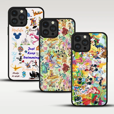 CASE FOR IPHONE MICKEY MINNIE PRINCESS COLLAGE DOODLE ART GIFT TPU PHONE COVER - Image 1 of 4