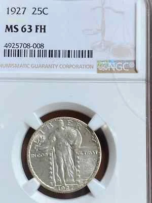 1927  MS -63 FH STANSING   LIBERTY  QUARTER  BRILLIANT  UNCIRCULATED,  FULL HEAD - Image 1 of 4