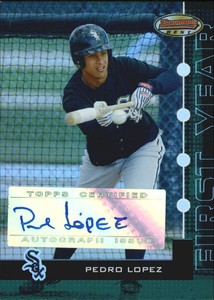 2005 Bowman's Best Green White Sox Baseball Card #117 Pedro Lopez FY Auto /399