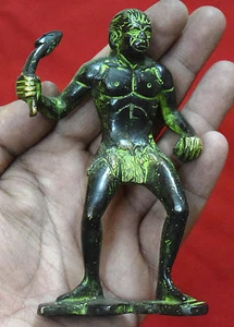 Antique Aboriginal Tribal Man Statue Anger Ancestor Man Brass Table Idol BM3 - Picture 1 of 5