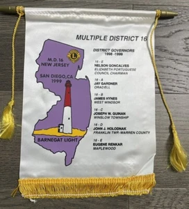 Vintage Lions Club International Banner Flag New Jersey District 16 1998-99 - Picture 1 of 2