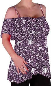 Womens Off The Shoulder Strappy Cami Vest, Tunic Blouse Cold Shoulder Swing Top - Picture 1 of 52
