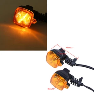 Amber Motorbike Motocross Scooter 12V Turn Signal Indicators Light Blinker Lamp - Picture 1 of 12