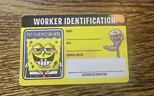 SpongeBob Krusty Krab carta d'identità nuova carta VF - Foto 1 di 2