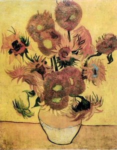 Oil painting Vincent Van Gogh - vase with fifteen sunflowers still life flowers - Picture 1 of 1