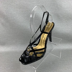 Antonio Melani Moonstruck Sandals Black Patent Leather Slingback Heels Size 8.5M - Picture 1 of 10
