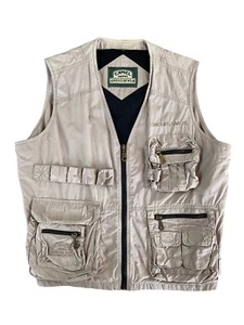 Vintage Camel Trophy Mens Vest Beige Zip Gilet Adventure Wear 90's Size Medium - Picture 1 of 9