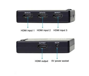 3 Wege HDMI Switch mit integrierter IR Fernbedienung Schalter 3 Eingänge 1 Ausgang 1080p - Bild 1 von 2