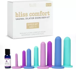 8 Vaginal Dilator Kit - Premium Silikon Beckenbodentrainer mit Tasche & Gleiter - Bild 1 von 7