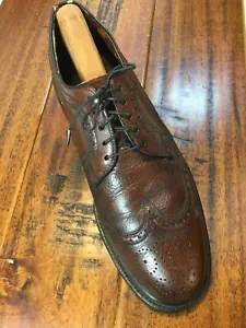 Vintage Brown Pebble Grain Leather Longwings Brogue Sz 9 C Made in Ireland - Picture 1 of 12