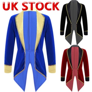 UK Kid Circus Ringmaster Costumes Prince Tailcoat Jacket Gentleman Tuxedo Outfit - Picture 1 of 42
