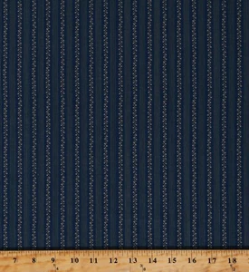 Cotton Crystal Lane Snowberry Strip Winter Blue Fabric Print by the Yard D186.18 - Picture 1 of 1