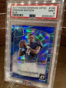 2017 Donruss Optic (PSA 9) “Blue” Prizm (#/149) - Deshaun Watson - Rookie - #195