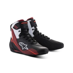 ALPINESTARS SCARPONCINO FASTER 4 SHOES BLACK WHITE DARK RED TG. 9-42 - Imagen 1 de 2