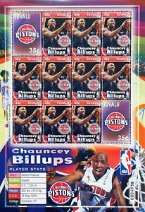 TUVALU CHAUNCEY BILLUPS NBA BASKETBALL STAMPS 2006 mnh DETROIT PISTONS SPORTS - Picture 1 of 1