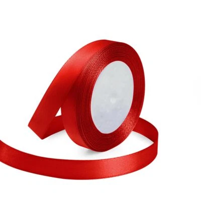 5/8 Inches x 25 Yards Red Satin Ribbon Solid Fabric Ribbons for Crafts Weddin... - Image 1 of 4