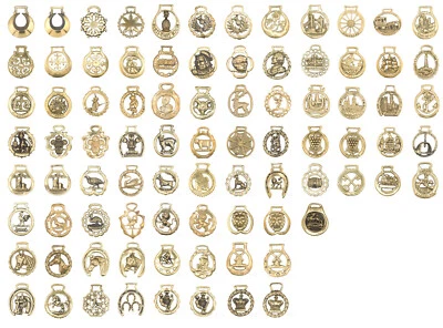 Hebilla medallón de latón caballo para correas de arnés - decoración ecuestre del hogar - adorno Foto 1 de 4