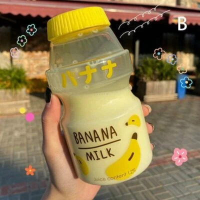 Kawaii Plastic Milk Shaker Bot Shape Cute Drinking Bottle Water Bottle - Image 1 of 4