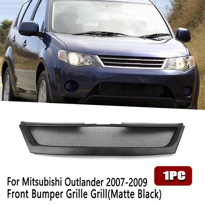 Cubierta de parrilla de parachoques delantero para Mitsubishi Outlander 2007-2009 negro mate Foto 1 de 4