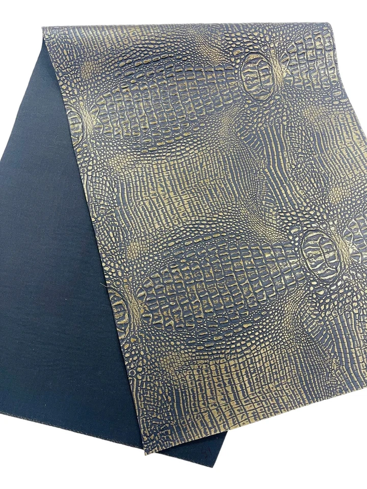 Faux Alligator Print Vinyl Fabric - High Quality Faux Animal Skin Vinyl By Yard - Image 1 of 1