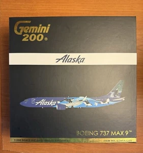 Alaska Airlines 737 MAX 9 Orcas Gemini Jets G2ASA1089 Scale 1:200 IN HAND - Picture 1 of 2