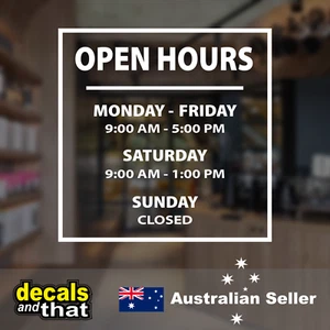 Open Trading Hours - Decal - Business Shop Window Decal / Sticker / Sign - Picture 1 of 1