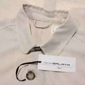 Pietra Salata NWT Overshirt / Jacket Sz XL in Ivory Linen & Viscose Blend - Picture 1 of 10