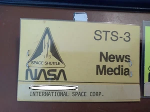 2 Vintage NASA STS -3 Columbia 41C Colombia launch Press Media Passes, Button - Picture 1 of 4