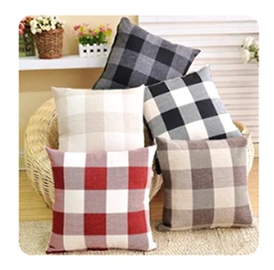 NEW Linen Check Cushion Covers 45cm x 45cm - Picture 1 of 6