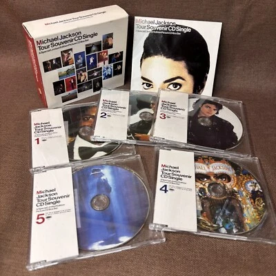 MICHAEL JACKSON Tour Souvenir CD Single JAPAN-ONLY 5 x 5" CD BOX SET ESCA-5703~7 - Image 1 of 4