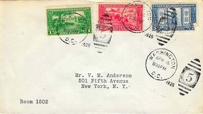 FDC   # 617-19  combo  --  Lexington-Concord set -- 1925 - Image 1 of 2