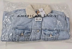 American Eagle Sherpa gefütterte Jeansjacke Damen klein blau - Bild 1 von 11