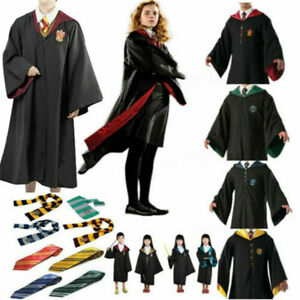 Harry Potter Robe Gryffindor Slytherin Cape Cloak Tie Cosplay Party Costume Set