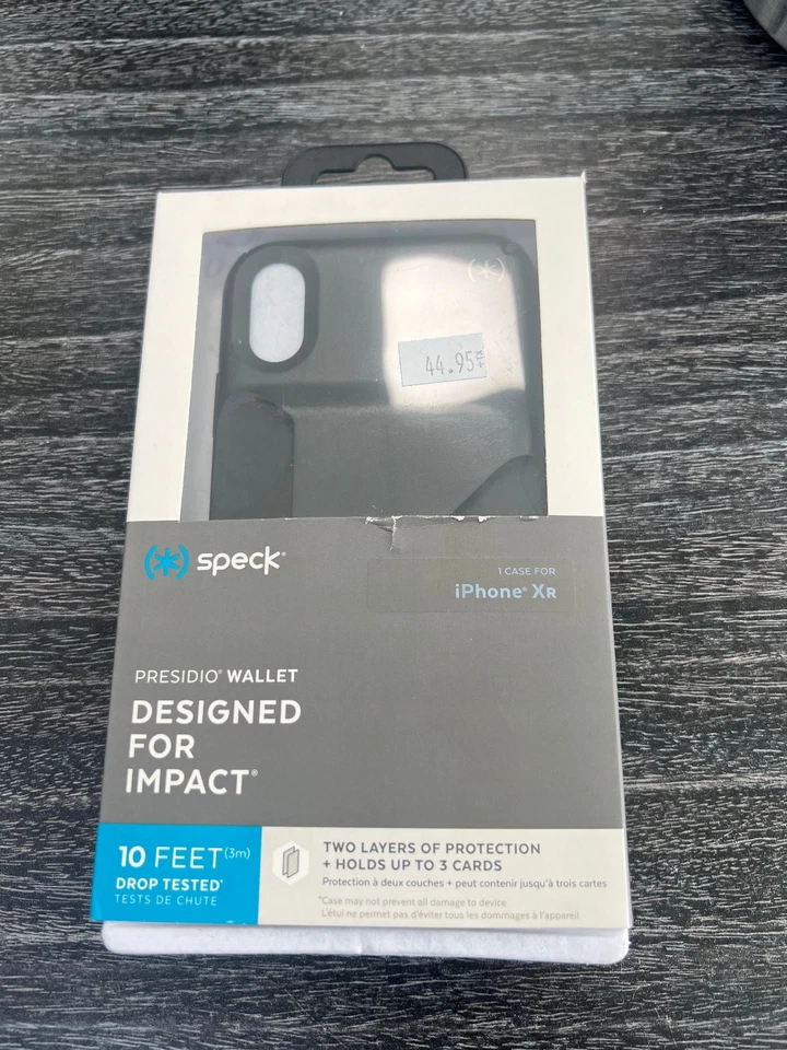 Funda SPECK Presidio CARTERA 10 pies probada contra caídas para Apple iPhone XR - Negra Foto 1 de 1