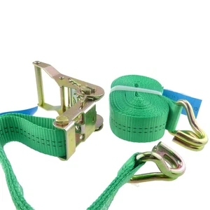 Spanngurt Zurrgurt mit Ratsche 2000 kg 1000 daN 2-teilig Gurtband 35 mm grün 6 m - Bild 1 von 3