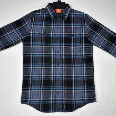 Merrell Wool Flannel Men's Small Black Chore Shirt Pockets Button Up Outdoor - Image 1 of 4