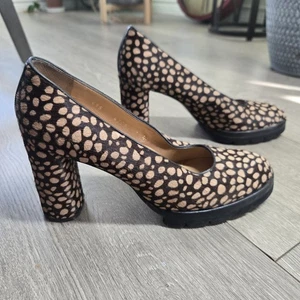 WALTER STEIGER HANDMADE IN ITALY PONYHAAR SCHUHE NERO/COGNAC ANIMAL PRINT 7 AA - Bild 1 von 11