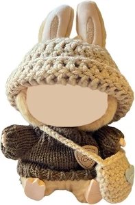 Ropa de muñeca para La Boo Boo (sin muñeca) juego de ganchillo artesanal (tejido) (kakhi) - Imagen 1 de 6