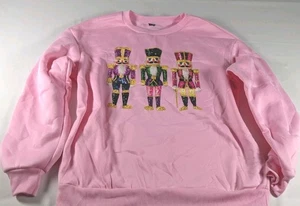 Shein Pink Nutcracker Small Sweatshirt - Picture 1 of 7