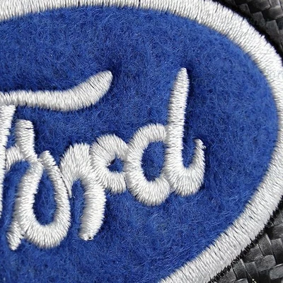 Set of NEW Black FORD Carbon Look Seat Belt Cover Shoulder Pads Embroidery Logo - Image 1 of 4