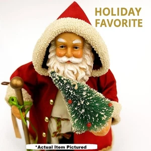 Weihnachtsmann Figur 11" rotes Gewand Baumstab Korb - Kurt S Adler Fabriché - Bild 1 von 13