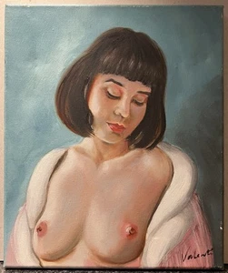 Jerry Valenti Original Oil On Canvas Portrait of Nude Woman #4 Erotic Art - Picture 1 of 6