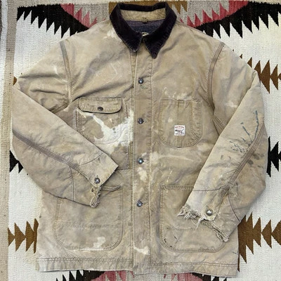 Vintage 1960s Pointer Sanforized Blanket Lined Chore Coat Sz L - Distressed - Image 1 of 4