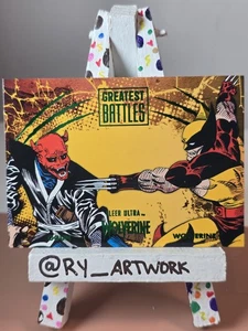 2023 FLEER ULTRA WOLVERINE GREEN FOIL Greatest Battles Wolverine vs Ogun #GB-10 - Picture 1 of 2
