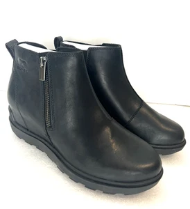 Sorel Evie II Zip CHELSEA Bootie wasserdichte Leder Stiefeletten schwarz Gr. 7 - Bild 1 von 12