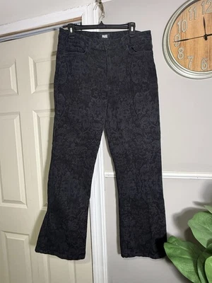 Paige Jeans Womens 32 Black Pat Leenah Flare Leg High Waist Stretch Denim Casual - Image 1 of 4