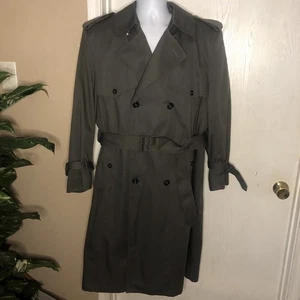 Gabardina vintage ClipperMist para hombre 40R gris doble botonadura impermeable forrada - Imagen 1 de 11