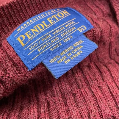 Pendleton Cardigan Vest 100% Merino Wool Men's Size XL Ribbed Knit Sweater - Image 1 of 4