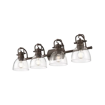 Luz de tocador Golden Lighting 3602-BA4-RBZ Duncan 4 luces 34" W - bronce frotado / Foto 1 de 4